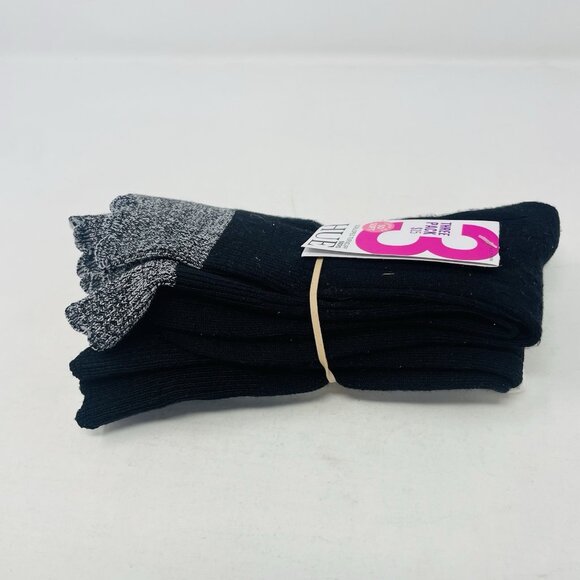 Hue Womens One Size Fits Most Scalloped Turncuff Sock 3 Pairs Black/White 2531 - Picture 3 of 5